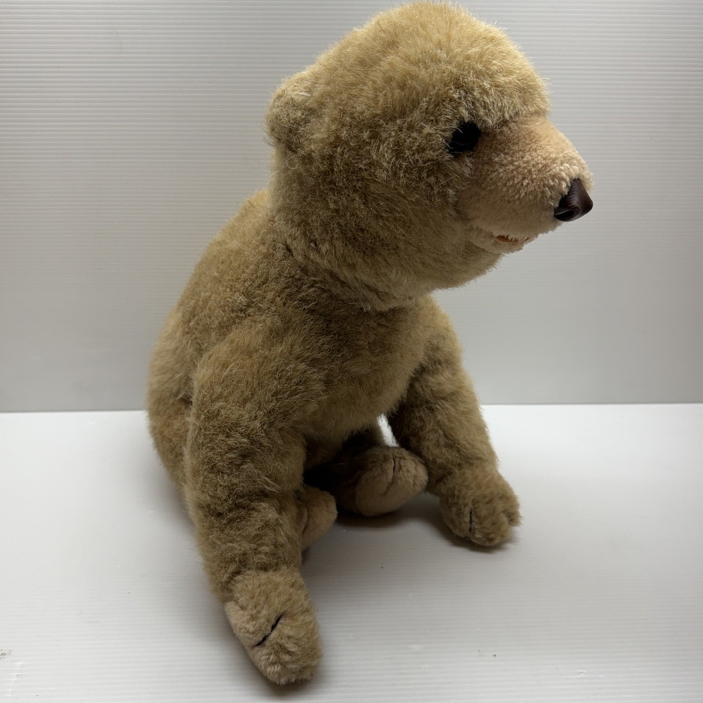 Vintage Cuddle Wit Teddy Bear Brown Plush Stuffed Animal Toy Realistic Fur 14"